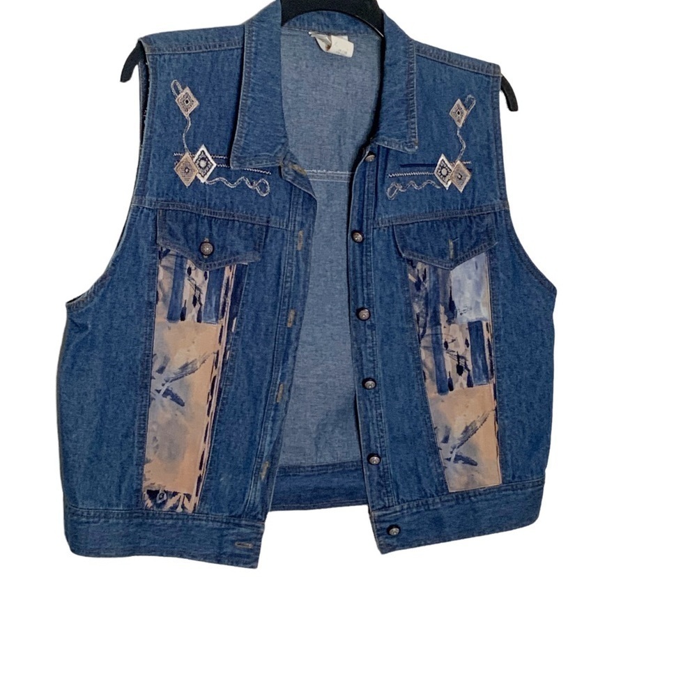𝅺VINTAGE Saint Germain denim vest. Size L - Picture 4 of 9